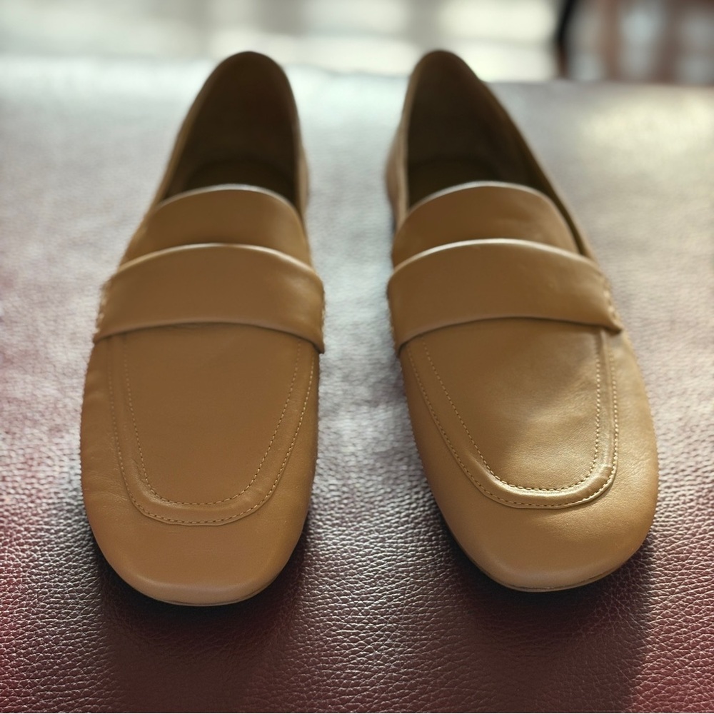Vince Classic Tan Leather Loafers